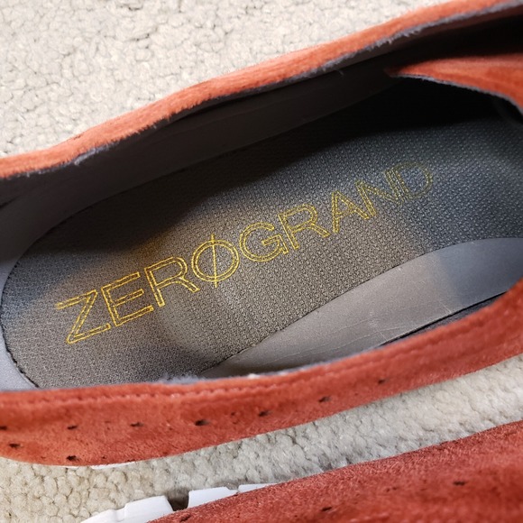 Cole Haan Zerogrand Shoes Women 9.5 C WIDE Wingtip Oxford Suede Leather Red - Picture 9 of 10